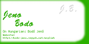 jeno bodo business card