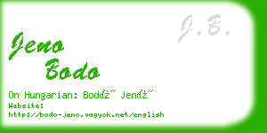 jeno bodo business card